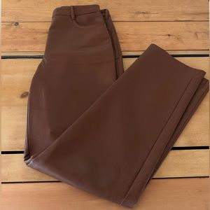 Brown Aritzia Wilfred Leather Pants